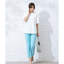 レリアン Leilian ストレッチクロップドパンツ （ブルー ）