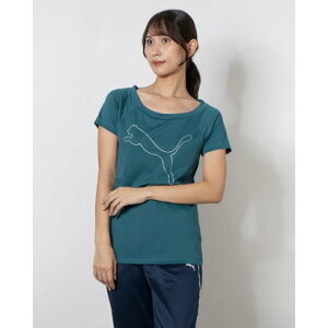 プーマ PUMA レディース フィットネス 半袖Tシャツ TRAIN FAVORITE CAT Tシャツ_ 522853 (コールド グリーン)