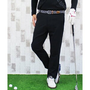トップイズム TopIsm 接触冷感 ゴルフパンツ メンズ ゴルフウェア クール COOL 涼しい 冷たい 伸縮 ストレッチ ウエストゴム スラックス テーパード スリム スキニーパンツ (4-ブラック)