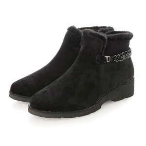 コンポジション ブロウ COMPOSITION Blow 【ゆったり・幅広】ビーズモチーフコンフォートショートブーツ (ブラックスエード)