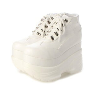 アタガール attagirl 厚底レースアップスニーカー (ホワイトスムース)