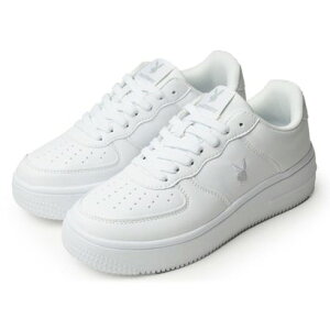プレイボーイ PLAYBOY スニーカー レディース シューズ スポーツスニーカー 軽量 軽い 屈曲 防滑 カジュアル 婦人靴 ローカット 通勤 通学 女性 靴 (ホワイト)