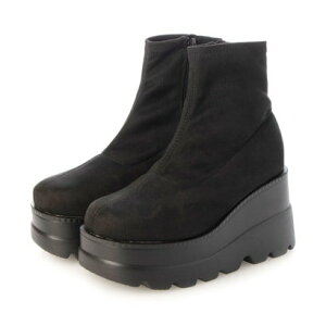 アタガール attagirl 厚底ウェッジブーツ (ブラックスエード)