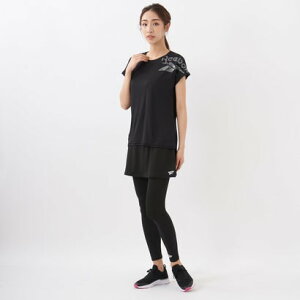 【REEBOK】Tシャツスカート付レギンス3点 (BK)