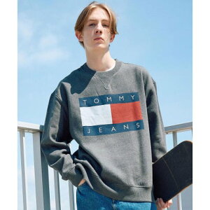 トミー ヒルフィガー TOMMY HILFIGER リラックスメランジフラッグトレーナー (グレー)