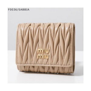 �~���E�~���E Miu Miu MIUMIU �O�܂���z MATELASSE �}�e���b�Z 5MH033 2FPP �iF098L/CARAMEL-�u���E���j