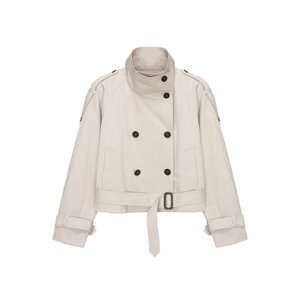Gu LOEUVRE Cropped Double-breasted Trench Jacket - 00 iL/BEIGEj