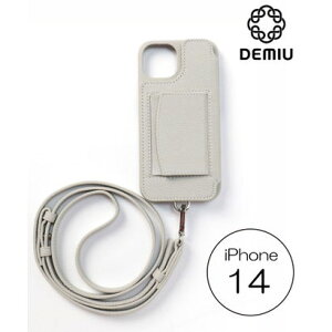 �f�~���E DEMIU �yDemiu / �f�~���zPOCHE iPhone14 iPhone�P�[�X �A�C�t�H���P�[�X �蒠�^ ���U�[ �{�v ���v �X�g���b�v�t �i�z���C�g�j