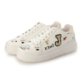 ジョイアンドマリオ Joy & Mario 厚底アシンメトリー落書き調スニーカー （WH）