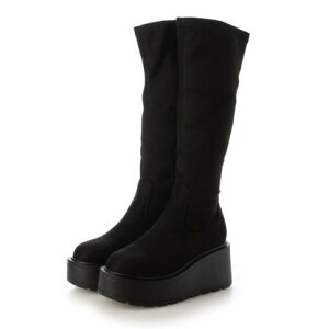 アタガール attagirl 厚底ソールストレッチロングブーツ (ブラックスエード)
