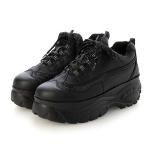 アタガール attagirl 厚底 レースアップ スニーカー (ブラックグリッター)