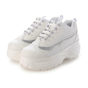 アタガール attagirl 厚底 レースアップ スニーカー (ホワイトグリッター)