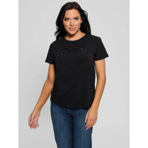 �Q�X GUESS ECO Lace Logo Easy Tee �iJBLK�j