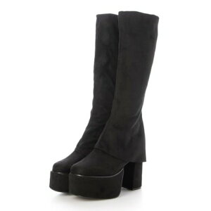 アタガール attagirl 厚底ストレッチカバーブーツ (ブラックスエード)