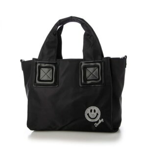 スマイリーフェイス SMILEY FACE キラキラスマイル刺繍2wayバッグ (ブラック)