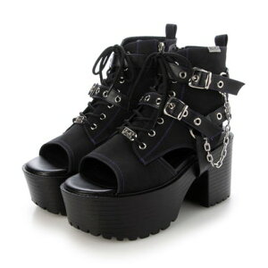 ヨースケ YOSUKE 厚底ブーツサンダル (ブラックパープル)