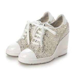 プラスダイアナ +diana 【軽量】ヒールアップスニーカー (ゴールド光布)