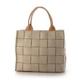 アルマトヌッティ ALMA TONUTTI レザーハンドル雑材ハンドバッグ （ベージュコンビ）