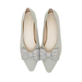 ラウナレア Launa lea 【25SS】ラインストーンリボンフラットパンプス(0595) （ミントS）