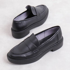 アルテミス バイ ダイアナ artemis by DIANA 【片足240g】軽量 厚底ローファー (黒人工スムース)