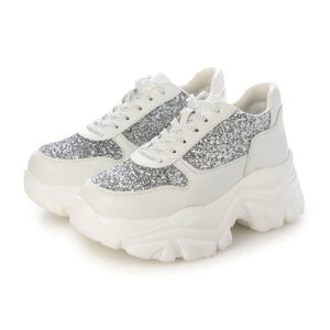 アタガール attagirl 厚底グリッタースニーカー (ホワイトグリッター)
