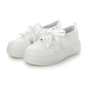 アタガール attagirl 厚底リボンデザインスリッポン (ホワイトスムース)