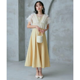 ルイルエブティック RUIRUE BOUTIQUE オケージョンドレス 結婚式 ｜ フリルチュールシアーTOPS＆タックフレア ドレス セット ｜ パーティードレス ワンピース フォーマル オケージョン お呼ばれ