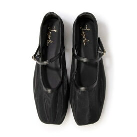 ラウナレア Launa lea 【25SS】チュールメリージェーンフラットパンプス(0597) （ブラックZ）