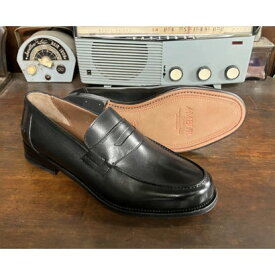 レザーソール 360°フルマッケイ製法 コインローファー （ブラック) AMBUR ARMIN （ブラック）