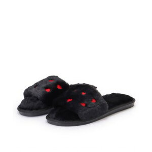 ���[�X���f�B�[�X Lace Ladies �n�[�g �h�J �I�[�v�� �t�@�[ �X���b�p �i�u���b�N�j