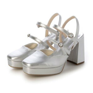 アタガール attagirl 厚底ダブルベルトミュールパンプス (シルバースムース)