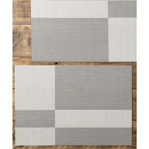 ジュビリー Jubilee 【2枚セット】 北欧デザイン PVC 撥水 ランチョンマット (ホワイト×ブラック)