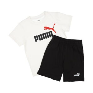 プーマ PUMA ジュニア Tシャツハーフパンツセット ESS 2 COLOR NO. 1 LOGO Tシャツ AND ショーツ セット B_ 687867 (PUMA White)