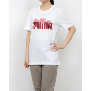 プーマ PUMA レディース 半袖Tシャツ SS コットン グラフィック Tシャツ_ 691524 (PUMA WHITE)