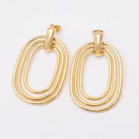 アガタ パリ AGATHA PARIS リバイバルピアス、3レイヤーオーバル、ゴールド （Gold）
