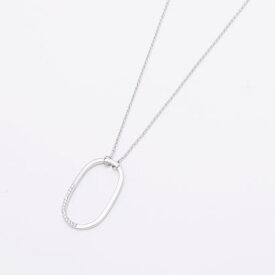 アガタ パリ AGATHA PARIS オヴァレアミディアムロングネックレス、パヴェ、クリスタル／シルバー （Crystal/silver）