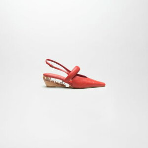 FLORA LEATHER MULES �iRed�j