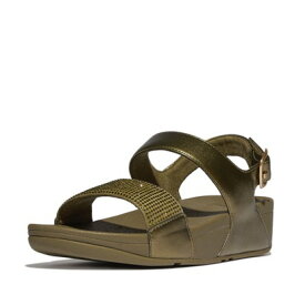 フィットフロップ fitflop フィットフロップ fitflop LULU CRYSTAL EMBELLISHED BACK-STRAP SANDALS （Camo-Green）