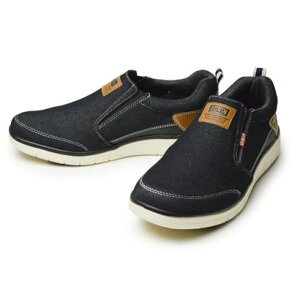 エドウィン EDWIN スリッポン メンズ スニーカー 軽量 コンフォート ウォーキング カジュアルシューズ ローカット 幅広 4E EEEE サイドゴア カップインソール 防滑 紳士靴 靴 (ブラック)