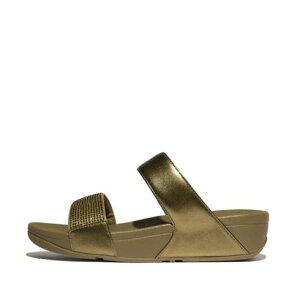 tBbgtbv fitflop LULU CRYSTAL EMBELLISHED SLIDES iCamo-Greenj