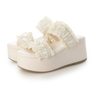 アタガール attagirl 厚底フリルベルトミュールサンダル (アイボリー)