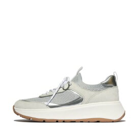 フィットフロップ fitflop fitflop フィットフロップ F-MODE SUEDE/KNIT FLATFORM SLIP-ON LACED SNEAKERS （Urban White/French Grey）