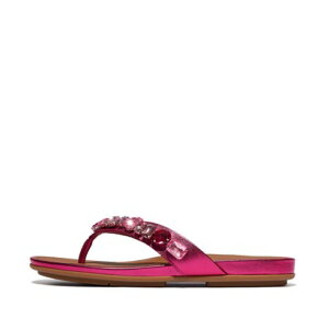 �t�B�b�g�t���b�v fitflop fitflop �t�B�b�g�t���b�v GRACIE JEWEL-DELUXE METALLIC-LEATHER FLIP-FLOPS �iMETALLIC VIRTUAL PINK�j