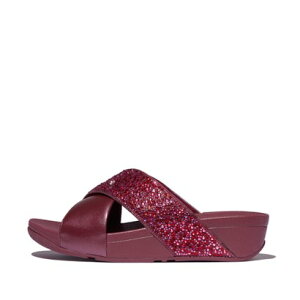 tBbgtbv fitflop fitflop tBbgtbv LULU CRYSTAL-MIX METALLIC CROSS SLIDES iLuxe Plumj