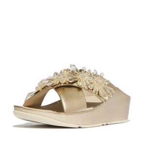 tBbgtbv fitflop fitflop tBbgtbv RUMBA STARBURST-BEAD METALLIC CROSS SLIDES iPlatinoj