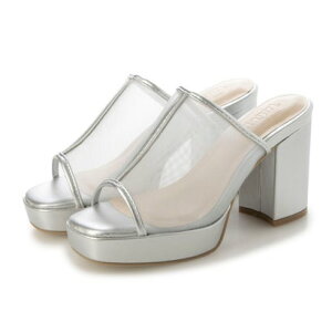 アタガール attagirl 厚底チュールミュールサンダル (シルバーチュール)