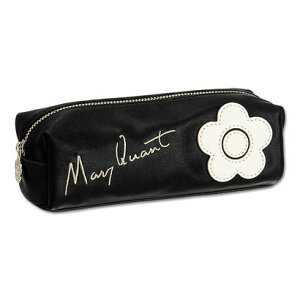 マリークワント MARY QUANT サインロゴデイジーパッチ スクエアペンケース (ブラック)