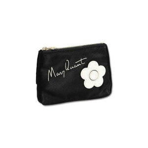 マリークワント MARY QUANT サインロゴデイジーパッチ 舟型ティッシュケース (ブラック)