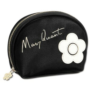 マリークワント MARY QUANT サインロゴデイジーパッチ ラウンドポーチ (ブラック)