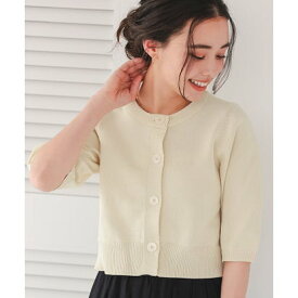ティティベイト titivate クルーネックハーフスリーブカーディガン/トップス （ライトベージュ）
